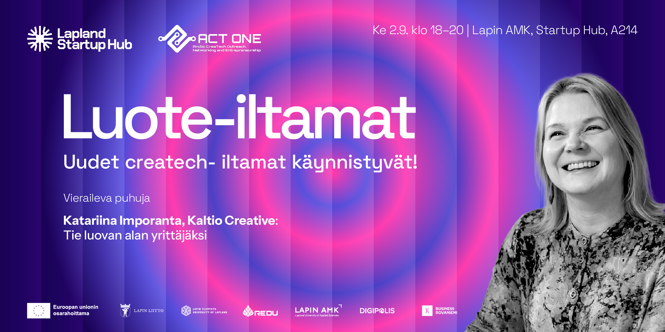 Luote-hubin iltamat: Katariina Imporanta, Kaltio Creative: Tie luovan alan yrittäjäksi