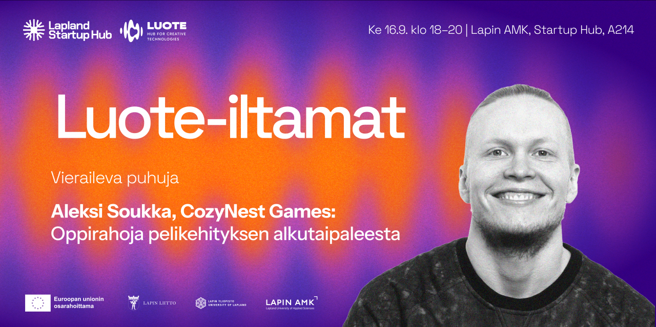 Luote-hubin createch-iltamat: Aleksi Soukka, CozyNest Games