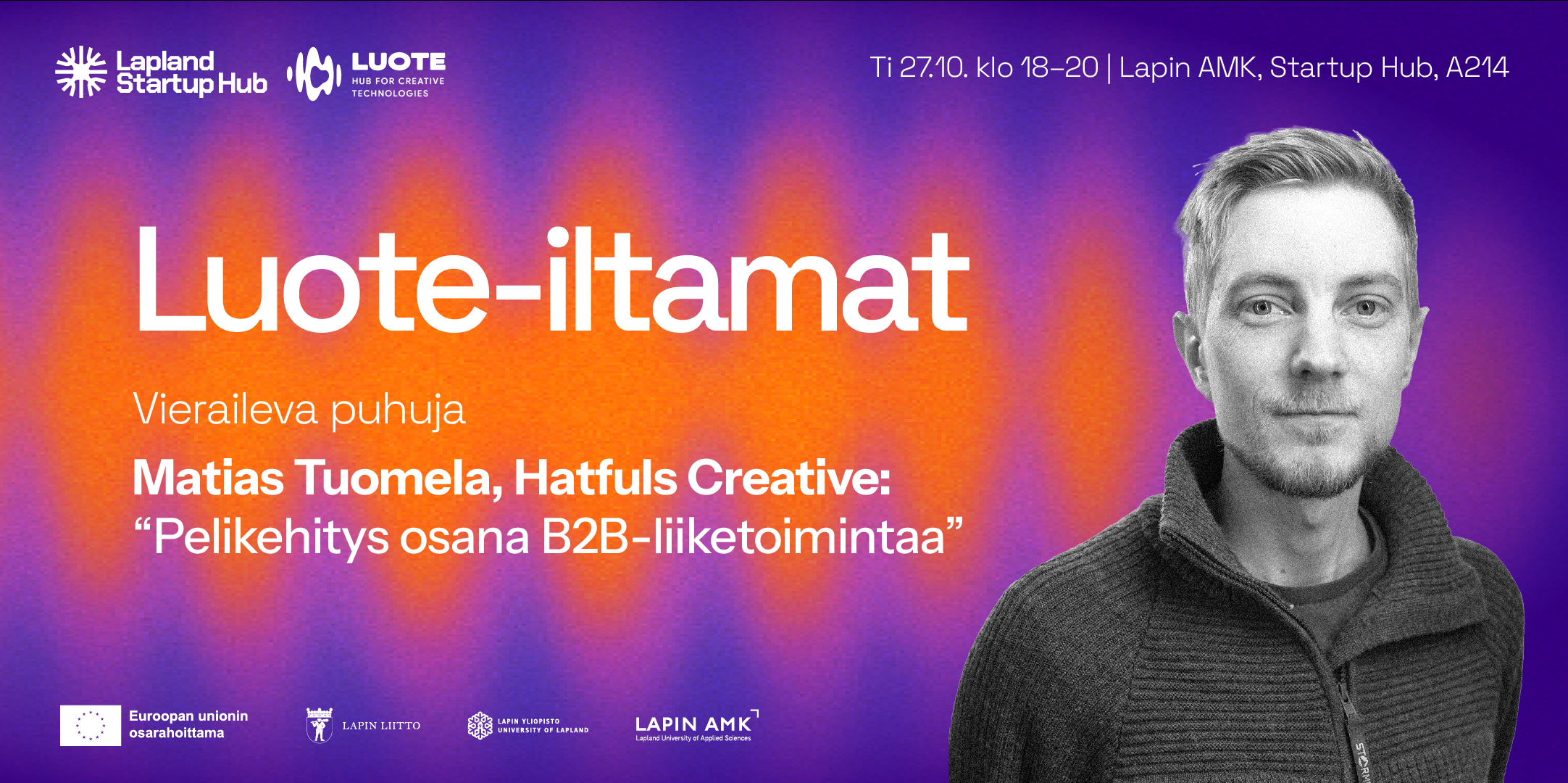 Luote_Iltamat_27.10_blogikuva Luote-hubin createch-iltamat: Aleksi Soukka, CozyNest Games
